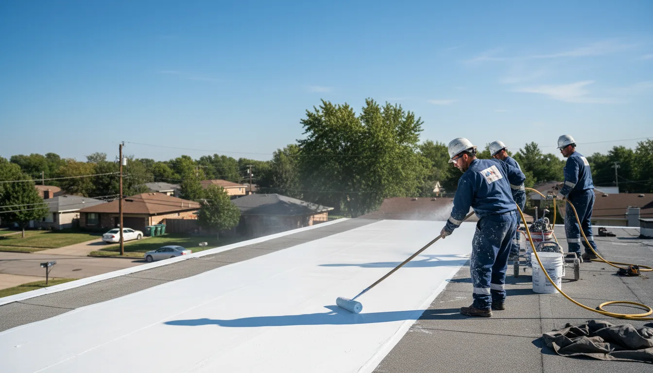 Commercial roof coating in Dennison, IL near me